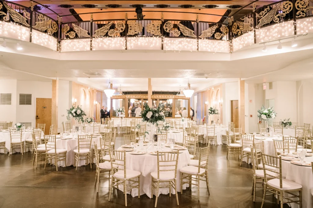 Luxury wedding venues Kansas City ballroom reception setup